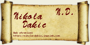 Nikola Dakić vizit kartica